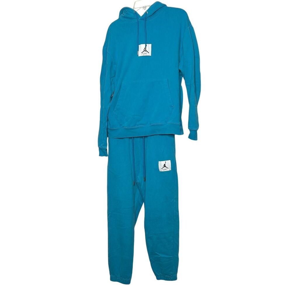 Jordan Men's Blue Essentials Statement Fleece Pullover Hoodie and sweatpants med